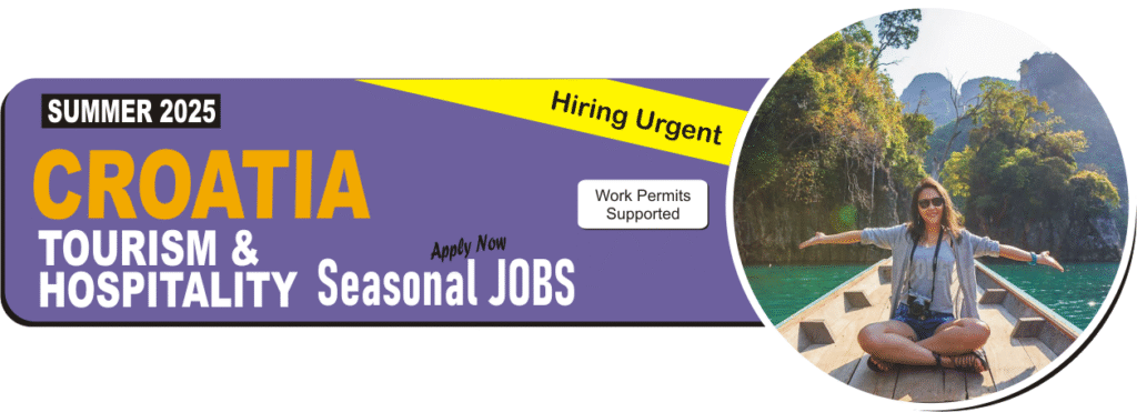 croatia summer 2025 tourism and hospitality seasonal jobs