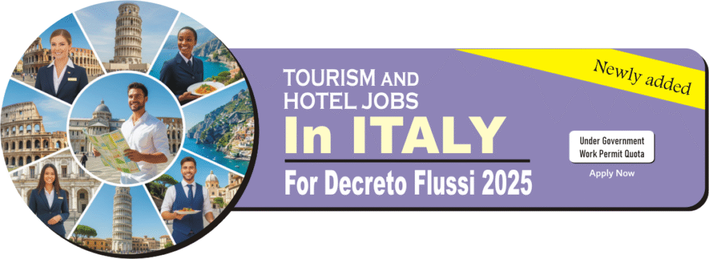 Urgent Seasonal Jobs in ITALY – Tourism Hotel Sector