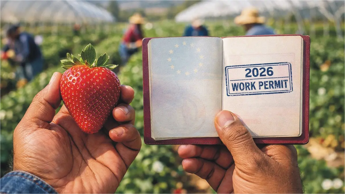 Europe 2026 Strawberry Season Begins New 9 Month Work Permits for South Asians Now Open