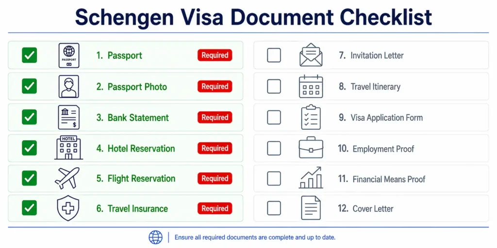 Europe Visa Predictor 2026 3 Schengen visa required documents checklist 2026