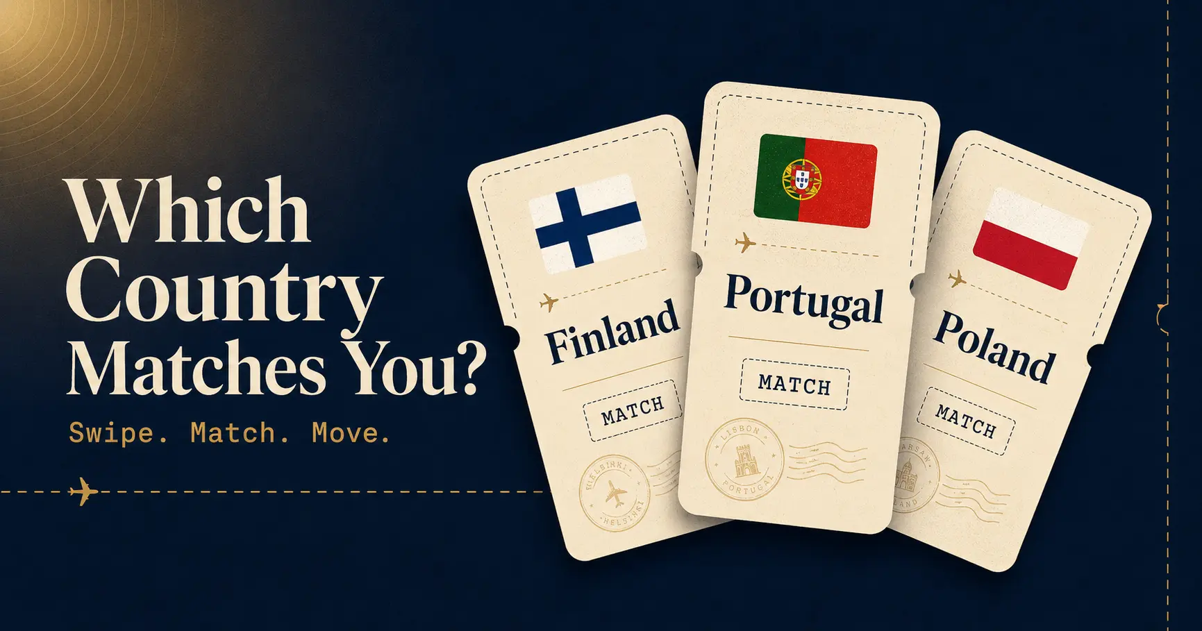 Swipe to Move country matching quiz - find your ideal European country to move to
